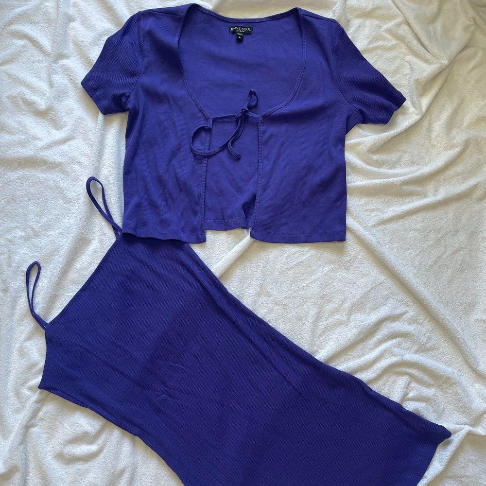 Chic in Purple: Versatile Dress Set for Any Occasion (Size Large)